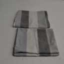AmHoo Pack of 2 Farmhouse Stripe Check Throw Pillow Covers Set Case Cotton Linen Decorative Pillowcases Cushion Cover for Couch Bench Sofa 12x20Inch Dark Grey Beige