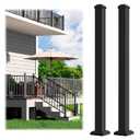 Egadis 2.56 in. x 2.56 in. x 39 in. Aluminum Railing Post, Porch and Deck Railing Post with Screws, Textured Outdoor AAMA 2604 Powder-Coat Finish Stair Post for Decks, Porches & Balconies (2 Post)