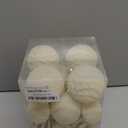 30pcs Velvet Christmas Ball Ornaments, Flocked Shatterproof Christmas Ornaments Hanging Xmas Tree Decorations Set for Home Party Holiday Decor (Multi-Size, Cream)