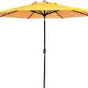 11 Foot Outdoor Patio Umbrella Replacement Canopy, Market Umbrella Top, Outdoor Table Umbrella Canopy for 8 Ribs, Vented Canopy, Sun Protection UPF 50+ and 2-Years-color fastness to light (Yellow Stripe Underneath)