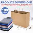 XPCARE 100Pack Large Paper Bags with Handles, 16x6x12 Inch Brown Paper Bag Kraft Shopping Bags for Business Merchandise Wedding Party Favor
