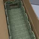 Green Scalloped Basket for Bathroom, Paper Rope Toilet Tank Basket Organizer for Tampon Storage, Tissues & Toiletries, Long Narrow Countertop Basket with Handles for Vanity, Shelf & Bedroom Decor