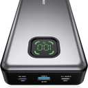 65W Power Bank, 25000mAh Laptop Portable Charger, 100W Total Fast Charging Battery Pack for MacBook Dell XPS iPad Tablet Steam Deck iPhone 17-12 Series Samsung Switch and More Silver