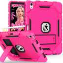 Grifobes Case for iPad Air 11-inch (M4/M3/M2) 2026/2025/2024, for iPad Air 5th/4th Generation 2022/2020 10.9", Heavy Duty Rugged Cover with Stand/Pencil Holder for i Pad Air 5 4 Gen(Hot Pink)