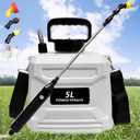 Battery Powered Garden Sprayer 2 Gallon, Electric Lawn Sprayer with 3 Mist Nozzles, Retractable Wand & Adjustable Shoulder Strap, Extended Run Time Backpack Water Spray for Weed, Yard, Gardening