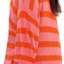 Panadila Womens Striped Sweater Set Oversized Lounge Sets Matching Pajamas Long Sleeve Sweater Top and Shorts (M)