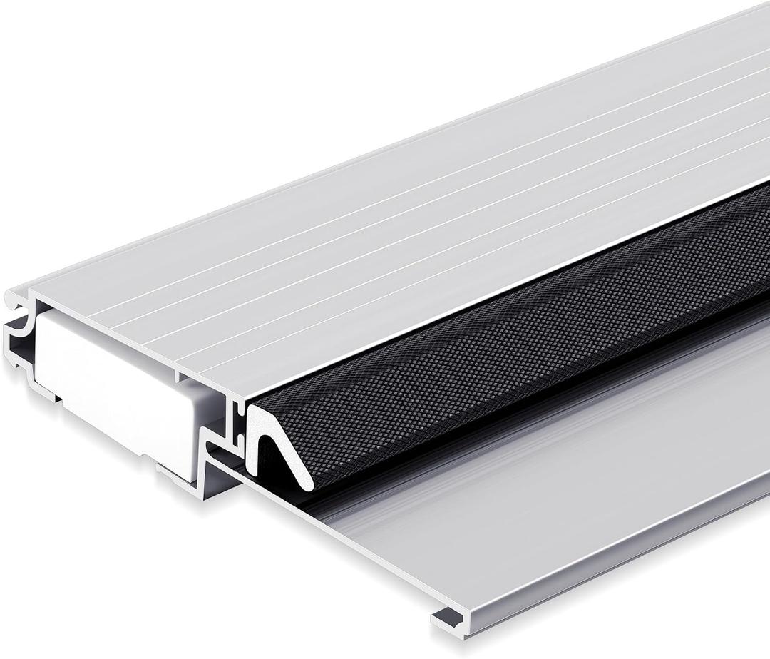 Tandefio 1 Pc 4-9/16"x1"x36" Exterior Door Threshold Heavy Duty Silver Aluminum Outswing Fixed Bumper Sill, Composite Material Base with Aluminum Top and Seal Outswing Door Threshold (Silver)