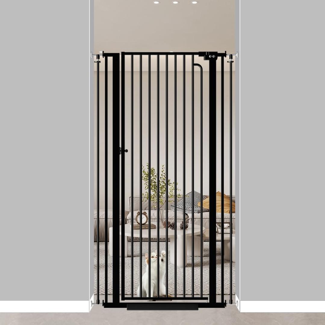 57" Extra Tall Cat Gate for Doorways, 29.1'' - 33.9'' Wide High Pressure Mounted Dog Gate, Tall Pet Gates for Doorways No Drilling, Auto Close Safety Baby Gates for Dogs Cats