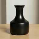Wancetang Black Ceramic Vase, 7 Inch Small Modern Flower Vase, Matte Minimalist Vases for Home Decor, Wedding Boho Decor, Table Shelf Bookshelf Bathroom Decoration