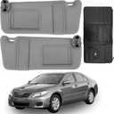 fit for Toyota Camry Sun Visor Replacement, fit for 2007 2008 2009 2010 2011 Toyota Camry and Hybrid Without Light, Driver&Passenger Side, 74310-06750-B0 74320-06780-B0 (2PCS-Gray)