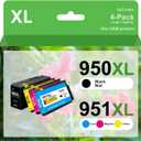 950XL 951XL Compatible for HP 950 XL 951 XL Ink Cartridge Compatible with OfficeJet Pro 8600 8610 8620 8100 8630 8660 8640 8615 76DW 251DW Printer (4, Black, Cyan, Magenta, Yellow)