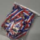 QCWN 5.58ft 4th of July Patriotic Garland 4th of July Decorations, Red White and Blue Wooden Star Bead Banner with Ribbon Bows, Rustic Farmhouse Independence Day Memorial Day Mantel Fireplace Wall