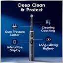 Oral-B iO Deep Clean + Protect Rechargeable Electric Toothbrush, Black, iO Series 7, 2 Replacement Brush Heads, Charging Travel Case