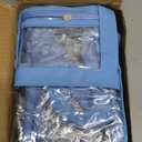 Clear Vinyl Zippered Storage Bags (3-Pack) 40L Sturdy Storage Bags for Sweaters, Blankets, Comforters, Bedding Sets and Much More! (Light Blue, 18x15x9)