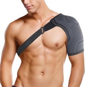 eYotto Shoulder Brace for Men Women, Left Right Shoulder Support Stabilizer Compression Sleeve With Adjustable Strap for Rotator Cuff Relief, Frozen Shoulder, Tendonitis, Bursitis