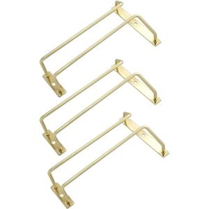 7-Inch Gold Wine Glass Rack - Under Cabinet Stemware Wine Glass Holder for Bar Kitchen (1 Rows, 3 Pack)