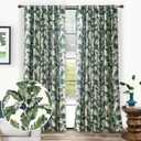 DriftAway Olive Green Linen Curtains Blackout 84 Inches Long Lined Thermal Window Drapes for Bedroom Back Tab Farmhouse Leaf Home Decoration 2 Panels