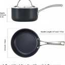 Cooks Standard Classic 1 Quart Nonstick Saucepan with Glass Lid, Hard Anodized Non Stick Sauce Pan, Small Kitchen Cooking Sauce Pot Mini Milk Pan, Dishwasher Safe Cookware, Black