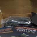 PowerFlow Garden Hose, NON-EXPANDABLE 25 Feet Premium Quality Stainless Steel Metal Water Hose with Durable Fabric Skin, Hose For Commercial, Residential Use, Bonus 10-way Spray Nozzle (25 Ft, Black)