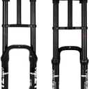 ZTZ 20/26 inch 4.0 Fat Tire Bike Air Suspension Fork - 180mm Travel, 135mm Hub Spacing, QR 9mm, Double Crown Shock Absorber Fork for MTB Fat Snow Beach E-Bike