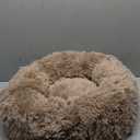 BODISEINT Modern Soft Plush Round Pet Bed for Cats or Small Dogs, Mini Medium Sized Dog Cat Bed Self Warming Autumn Winter Indoor Snooze Sleeping Cozy Kitty Teddy Kennel (24'' D x 8'' H, Coffee)