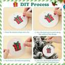 AmazingSpark 64 Pcs Christmas Magic Foam Texture Painting Kit, 36 Pcs Foam Texture Paper Christmas Crafts, 24 Colors Markers Paint 3D Effect DIY Blank Xmas Hanging Ornaments for Gifts