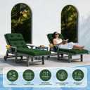 Chaise Lounge Cushion Outdoor, Waterproof Thick Patio Lounge Chair Cushion with Ties, Oxford Fabric Cotton Filled Replacement for Patio, Pool, Lawn, Balcony, 74.4x22x4.7 Inch Green
