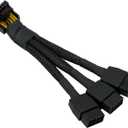 16Pin to 3 X 8 Pin GPU Extension Cable 12VHPWR PCI-e 5.0 Right Angle Adapter 90 Degree GPU Power Cable 16AWG 600W 12+4pin Compatible with 4070Ti 4080 4090 Power Cable Graphic Card (Type A)
