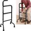 Adjustable Stand Assist for Elderly - 2-in-1 Standing Rail & Walking Cane with Anti-Slip Handle, 300lb Capacity - Ideal for Daily Living