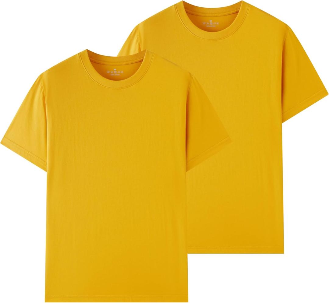 Huata Boys Girls T-Shirt Short Sleeve Crewneck Tee (10-11 Years, Yellow)