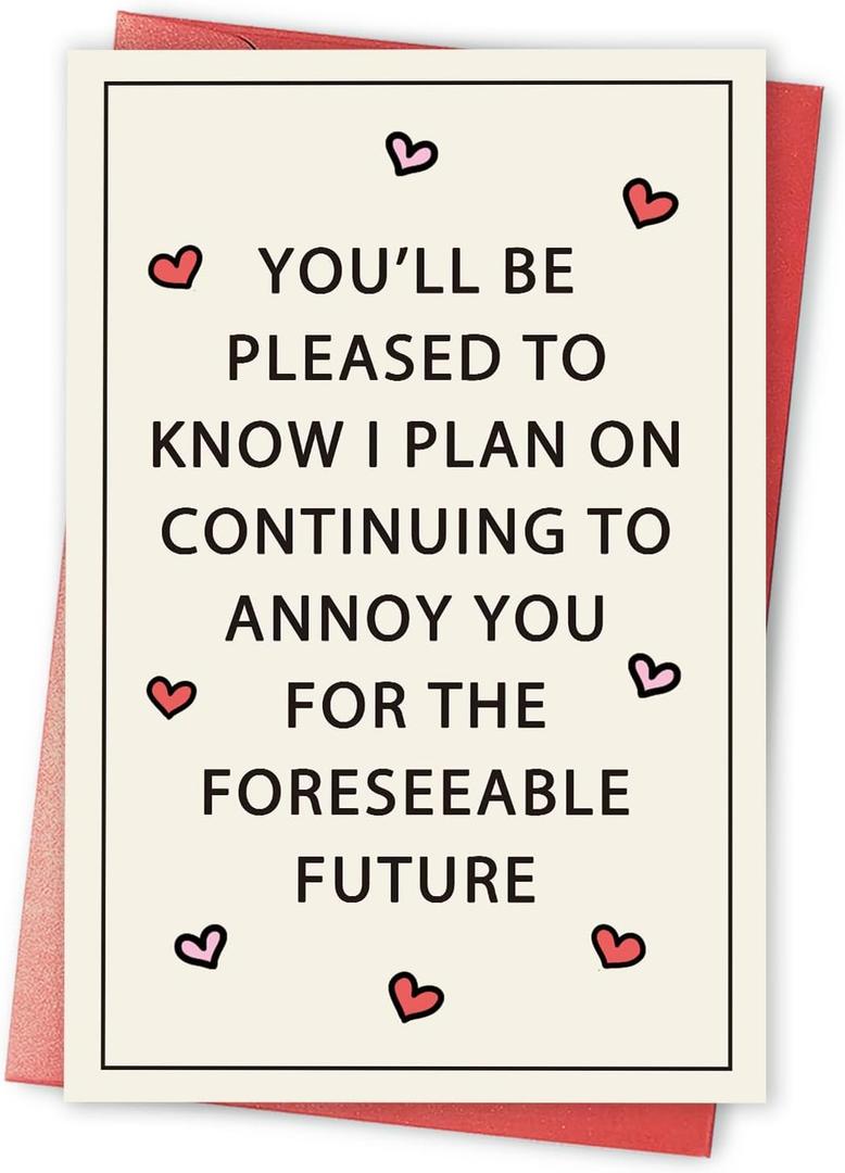 Hilarious Valentine’s Day Card for Husband Wife, Funny Anniversary Card for Boyfriend Girlfriend, Humorous Valentines Day Gifts for Him Her