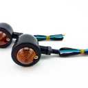 4pcs Black Aluminum Motorcycle Turn Signals Light Bulb Black for Yamaha Bobber Custom Chopper Cafe Cruiser