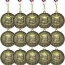 Ecation 16 Pcs Outstanding Student Scholastic Metal Medals Scholastic Award Medals with Ribbons Academic Award Prize Gift for Education, Recognition, Achievement
