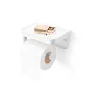 Flex Adhesive Toilet Paper Holder & Shelf, White