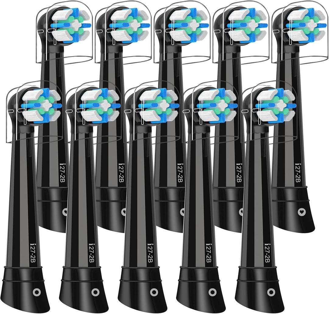 10PCS IO Replacement Heads Compatible with Oral B IO 2/3/4/5/6/7/8/9/10/Deep Clean Series Electric Toothbrush, Brush Heads Compatible with Oral B IO for Teeth Cleaning and Gum Protection (Black)