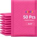 UCGOU Bubble Mailers 6x10 Usable Size 6x9 Bubble Mailers Hot Pink 50 Pack Poly Padded Envelopes Small Business Opaque Self Seal Adhesive Waterproof Boutique Shipping Bag for Jewelry Makeup Supplies #0