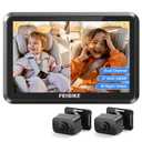 FEISIKE Baby Car Camera, 1080P Dual-Channel 5 inch Display Baby Car Mirror with 2 IR Night Vision Camera, Easily Install Car Camera for Baby with Crystal Clear Wide View for Rear Facing Seat