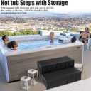 Hot Tub Steps, Outdoor Spa Steps with Storage, Non-Slip & Sturdy Hot Tub Stairs, 36 Inches Long