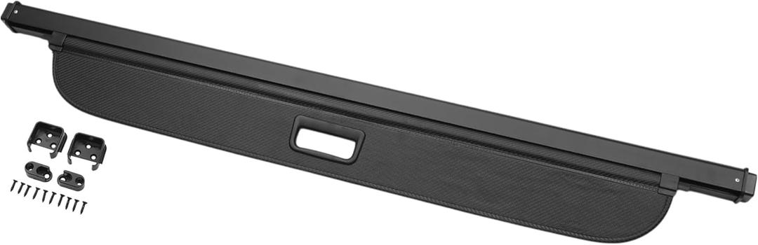 Motoforti Car Trunk Retractable Cargo Cover for Jeep Compass 2017-2024 Aluminum Alloy Canvas Black Carbon Fiber