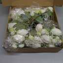 Floweroyal 12 Bunches Peony Artificial Flowers White Flowers Silk Peonies Bouquets for Wedding Party Table Centerpieces Floral Arrangement Home Kitchen Decor