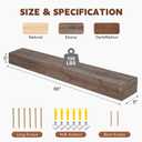 Fireplace Mantle Shelf - 66x85Inch Handcrafted Wall Floating Mantel Shelf for Over Fireplace - Rustic Traditional Wooden Fireplace Mantels with Invisible Heavy Duty Wood Bracket - Ebony