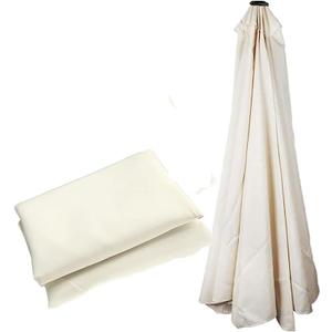 HCZION 6 Ribs Replacement Patio Umbrella Canvas Market Table Umbrella Replacement Top Outdoor Beach Umbrella Parasol Top Cover 6.5ft/9ft/10ft (Color : Beige, Size : 270cm/9ft-6 Ribs)
