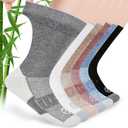 Diabetic Socks for Men,6 Pairs Crew Mens Diabetic Neuropathy Socks for Men Size 9-12/10-13/13-15 (X-Large, Deep Grey/Brown/White/Deep Blue/Black/Deep Brown)