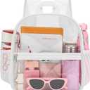 Oraben Clear Backpack for Stadium Events Stadium Backpack Waterproof 12x6x12 Clear Bag for Adult Concert Sport Work (White)