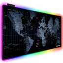 Extended RGB Gaming Mouse Pad, Extra Large Gaming Mouse Mat for Gamer, Waterproof Office Desktop Mat with 10 Lighting Mode, for PC Computer RGB Keyboard Mouse - 31.5'' x 15" x 4mm(Map)