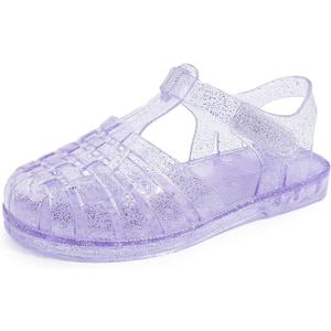 GUGUYeah Jelly Sandals for Girls,Closed Toe Princess Costume Summer Dress Shoes Fisherman Gladiator Water Beach Flat Sandals for Toddler/Little Kid/Big Kid (size 28, Purple)