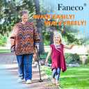 Walking Cane for Men & Women - Walking Stick for Seniors with Autonomous Standing Base - Foldable, Adjustable, Collapsible Canes with Freely Rotating Base and Soft TPR-Coated Handle