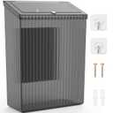 Sealegend Magnetic Slim Trash Can Wastebasket with Lid, Lint Bin, Storage Bins Perfect for Kitchen, Fridge, Cabinet, Bathroom, Laundry Room Organization, Black