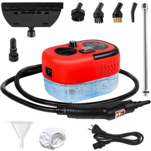 Handheld Steam Cleaner with 1200ml Large Water Tank & High Pressure - for Floors, Upholstery, Grout, Cars, Tiles, Windows, Kitchen (Red) Handheld Steam Cleaner with 1200ml Large Water Tank & High Pressure - for Floors, Upholstery, Grout, Cars, Tiles, Windows, Kitchen (Red)