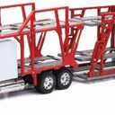 New-Ray Freightliner 114SD Auto Transporter White and Red Long Haul Trucker Series 1/32 Diecast Model 10983, 23 x 3.5 x 5.25 inches